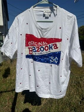 Sparkly Vintage 90s Jeanette Kastenberg Incredible Edible Original Bazooka' Tee